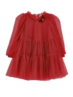 Abito tulle manoseta balze