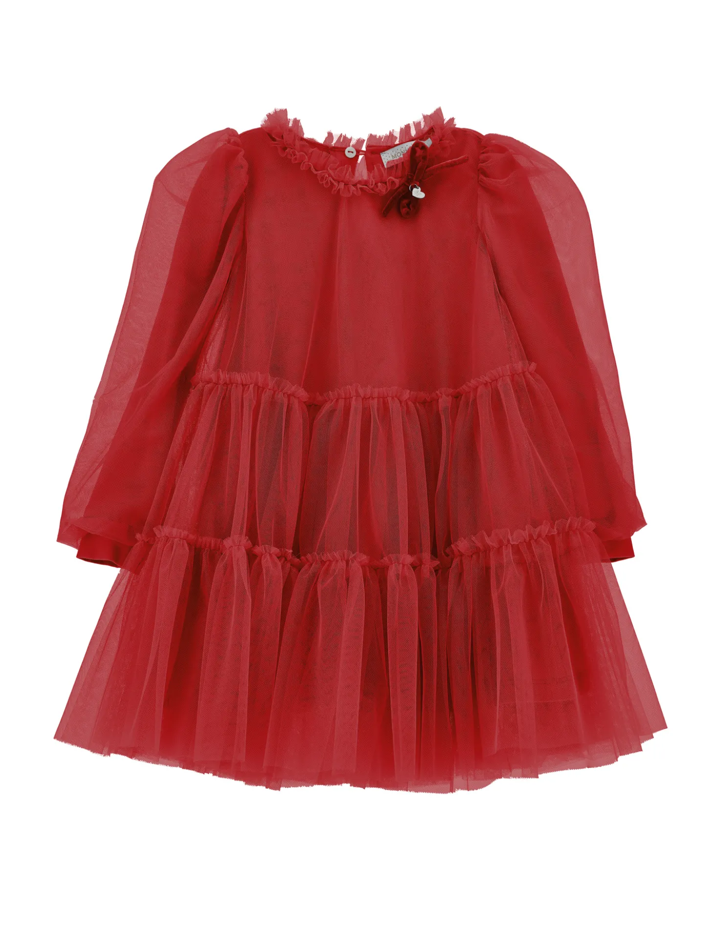 Abito tulle manoseta balze