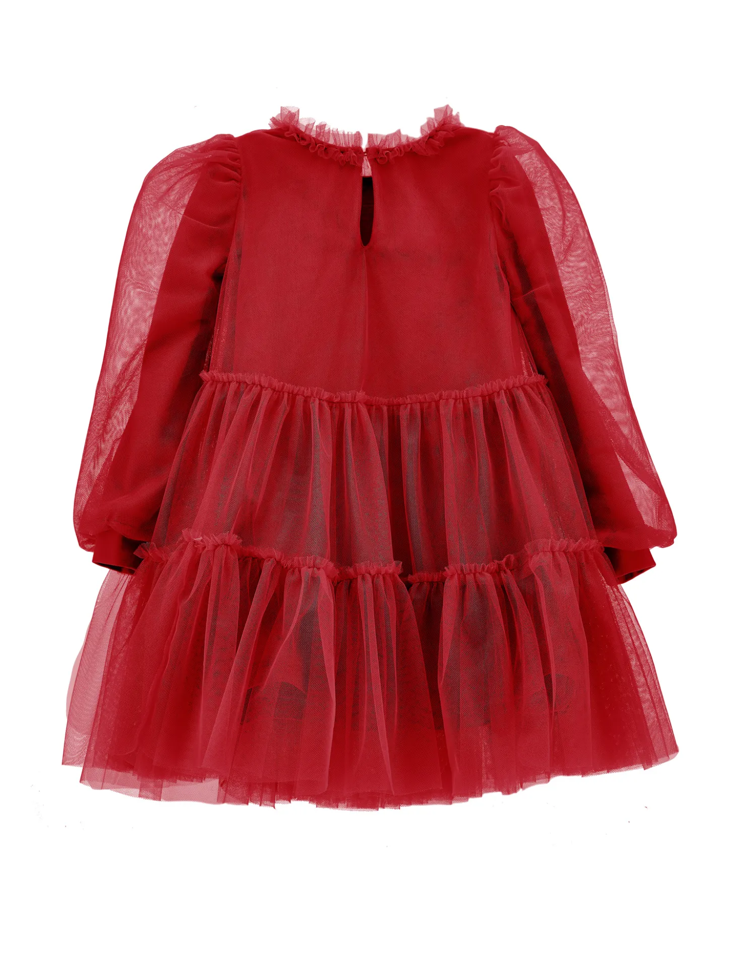 Abito tulle manoseta balze