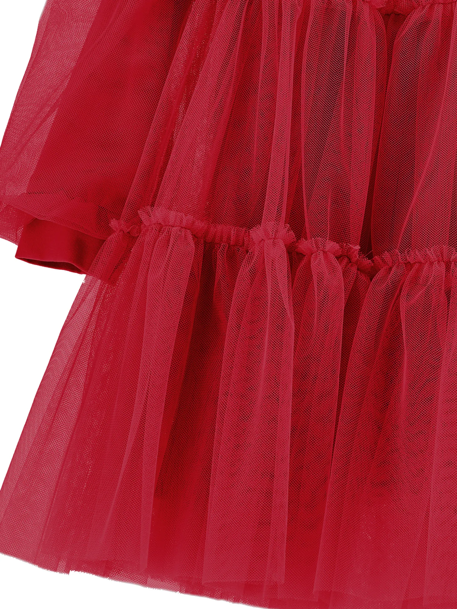 Abito tulle manoseta balze
