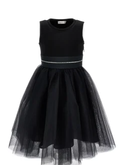 Abito tulle manoseta con frangette