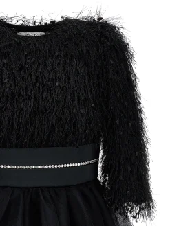 Abito tulle manoseta con frangette