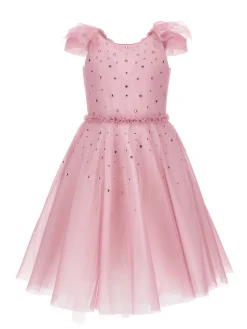 Abito tulle morbido con strass