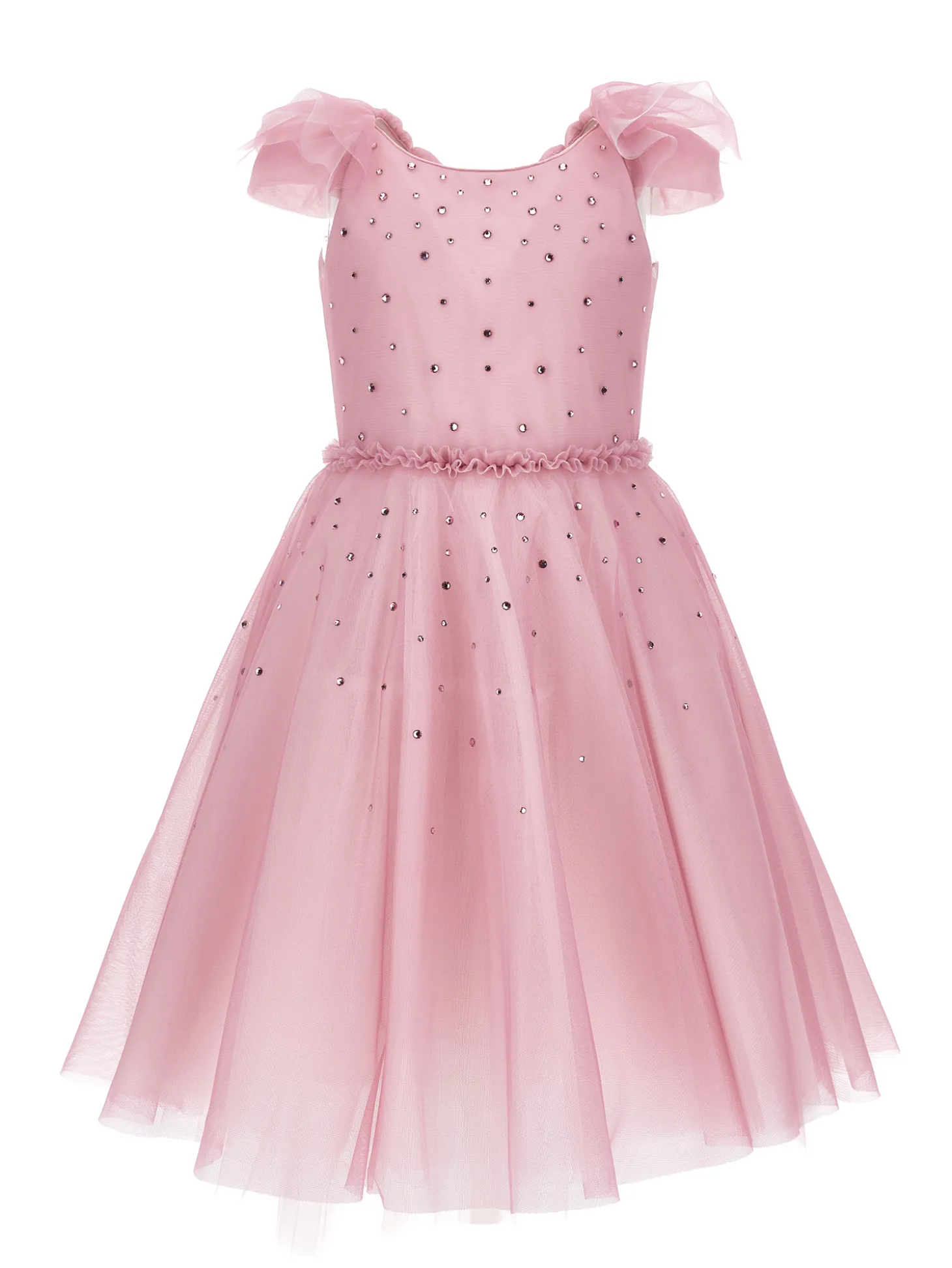Abito tulle morbido con strass