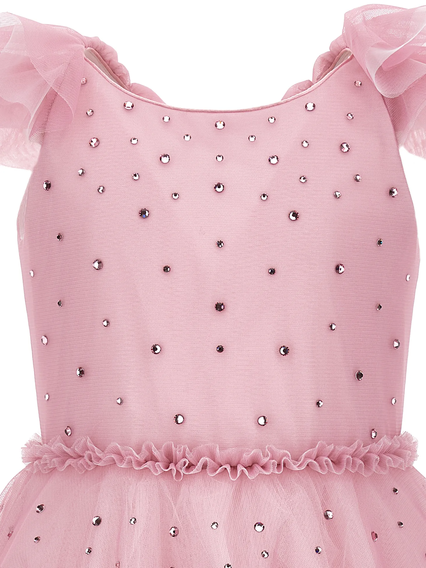 Abito tulle morbido con strass