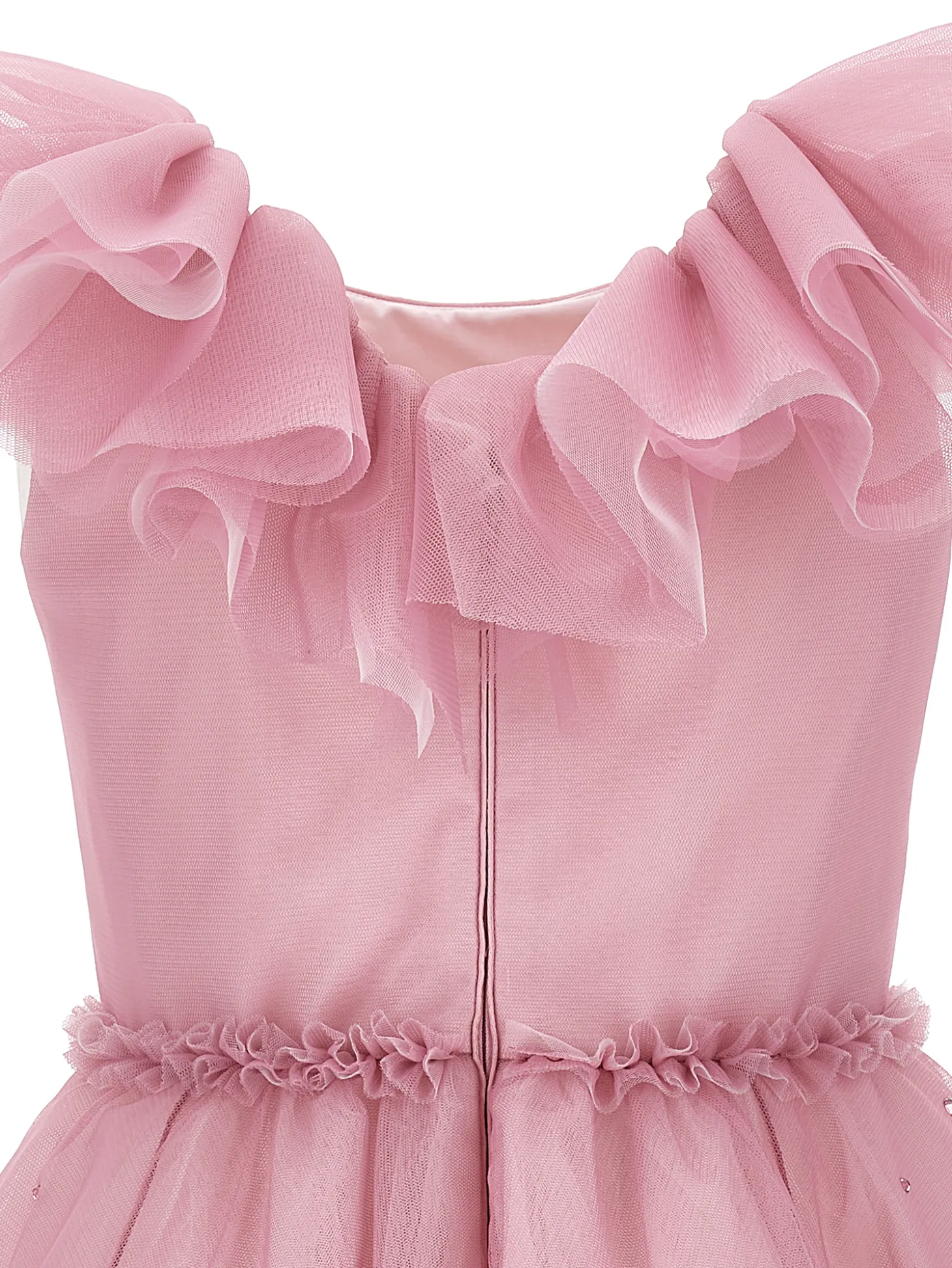 Abito tulle morbido con strass