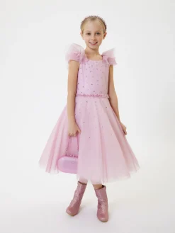 Abito tulle morbido con strass