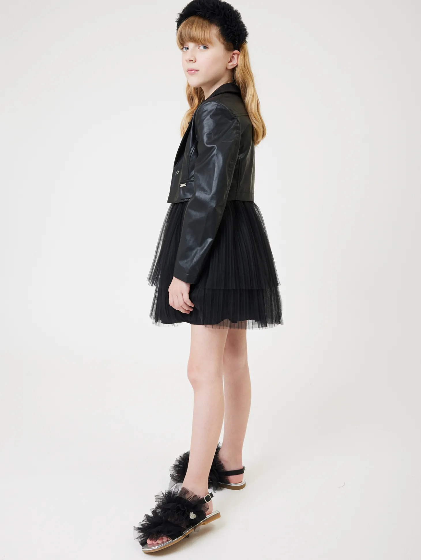 Abito tulle plissettato