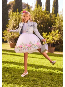 Abito tulle ricamato