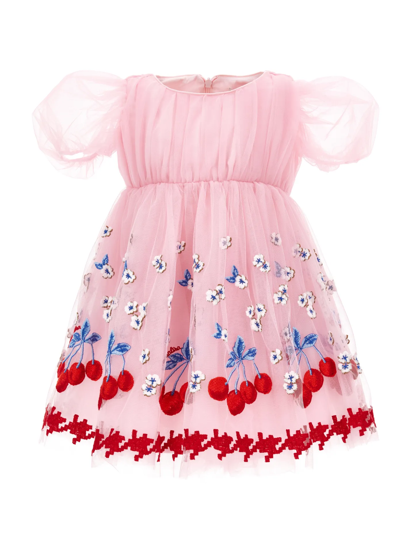 Abito tulle ricamo ciliegie