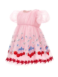 Abito tulle ricamo ciliegie