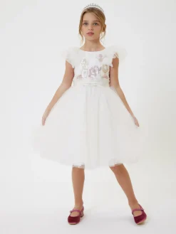 Abito tulle ricamo paillettes