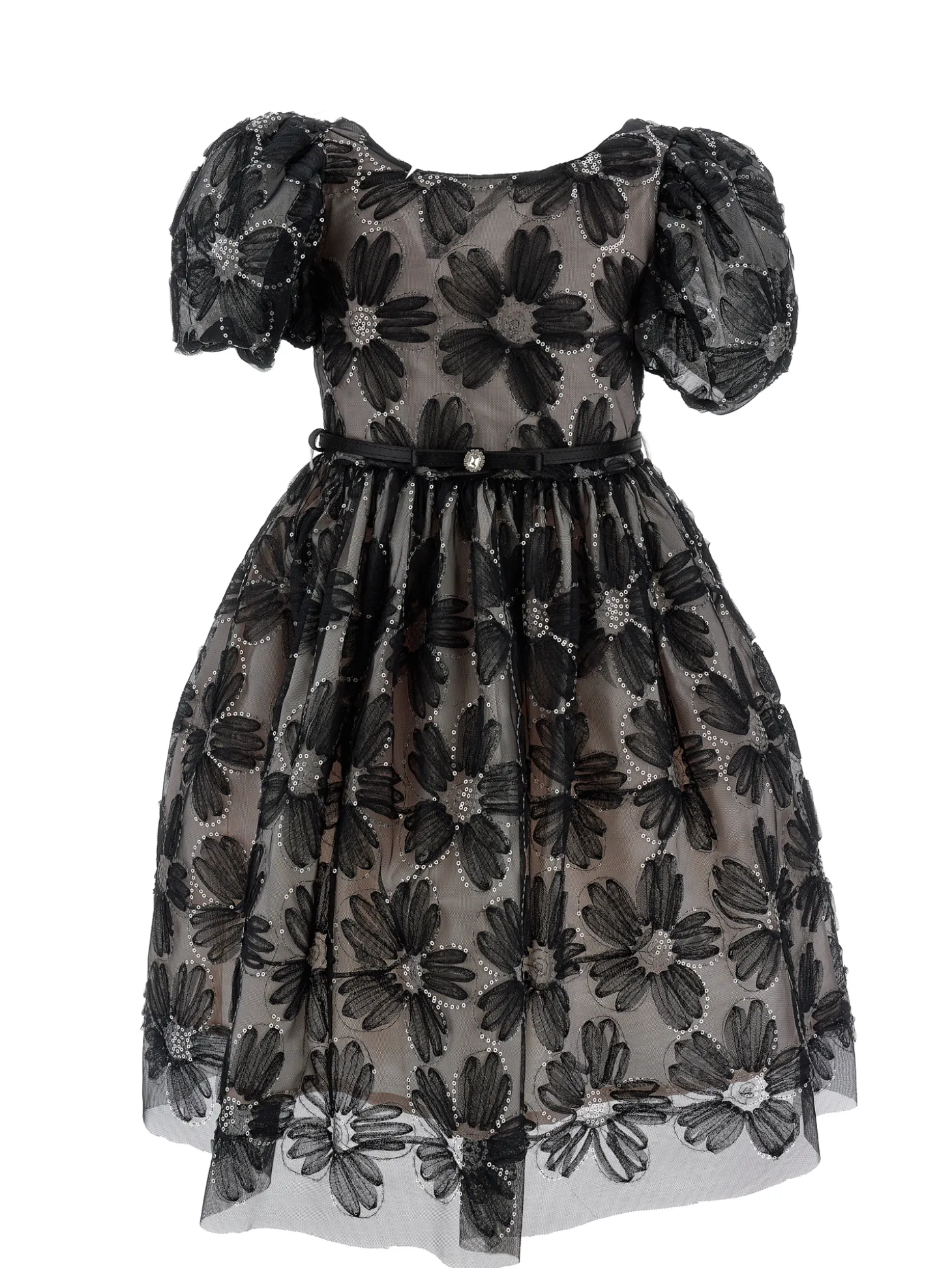 Abito tulle ricamo paillettes