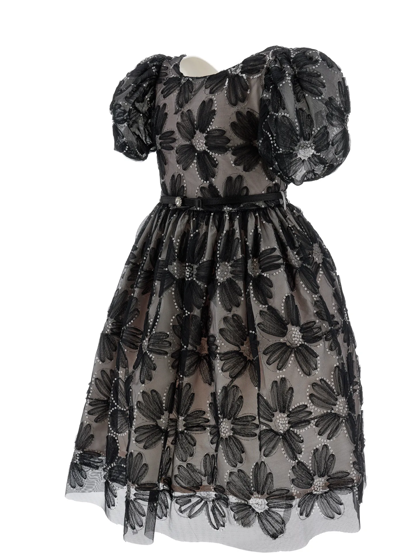 Abito tulle ricamo paillettes