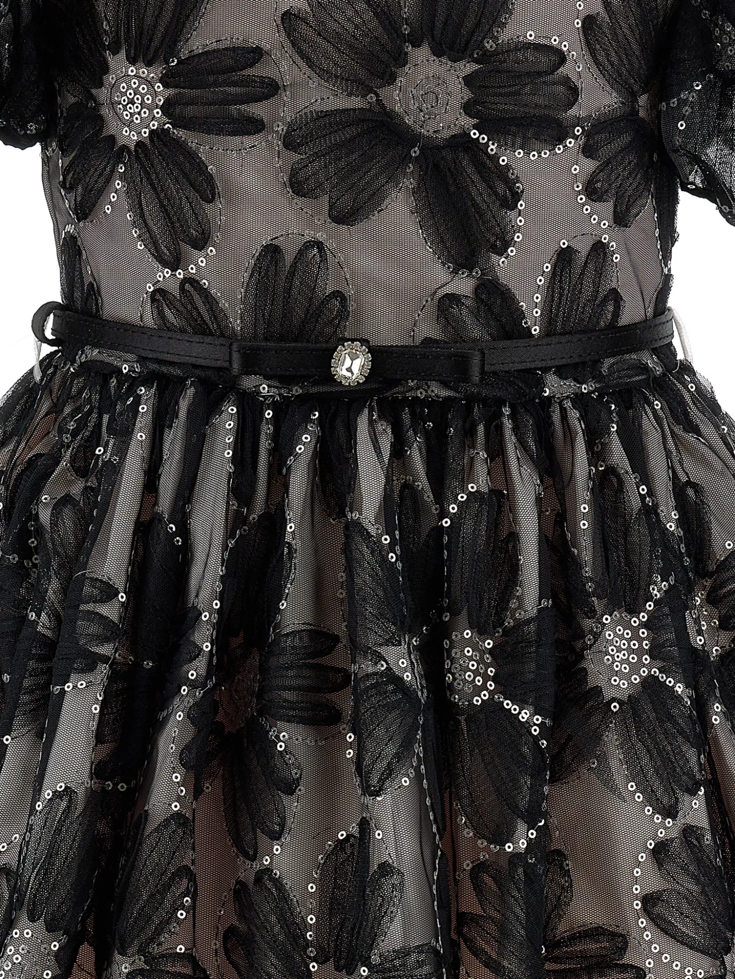 Abito tulle ricamo paillettes