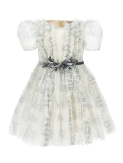 Abito tulle rouches pois