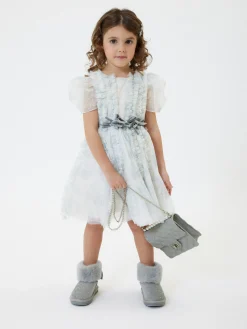 Abito tulle rouches pois