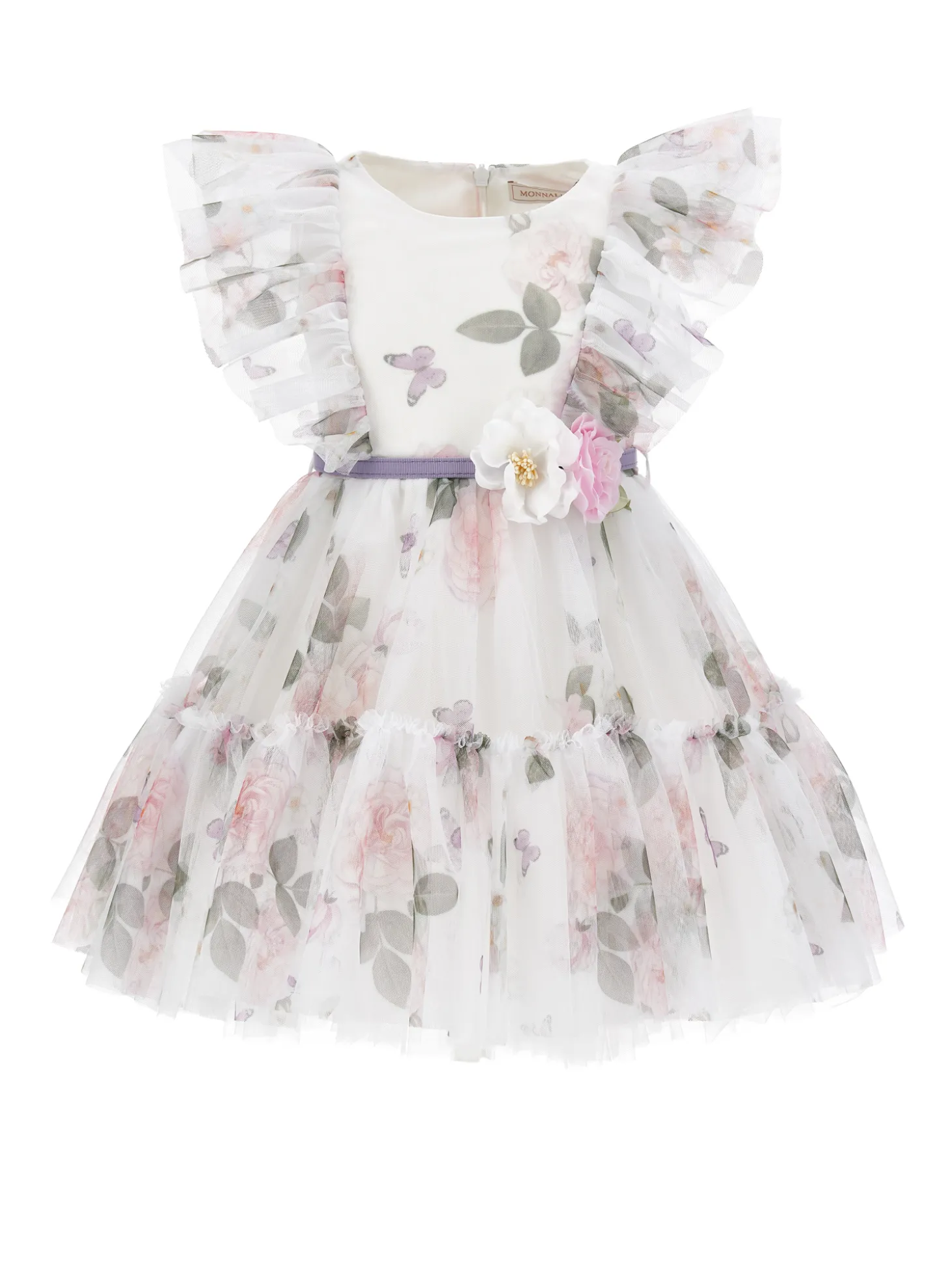 Abito tulle stampa rose