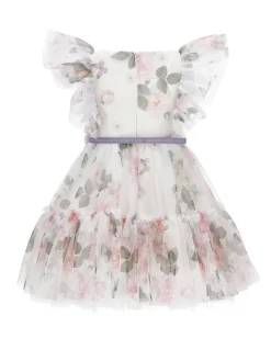 Abito tulle stampa rose
