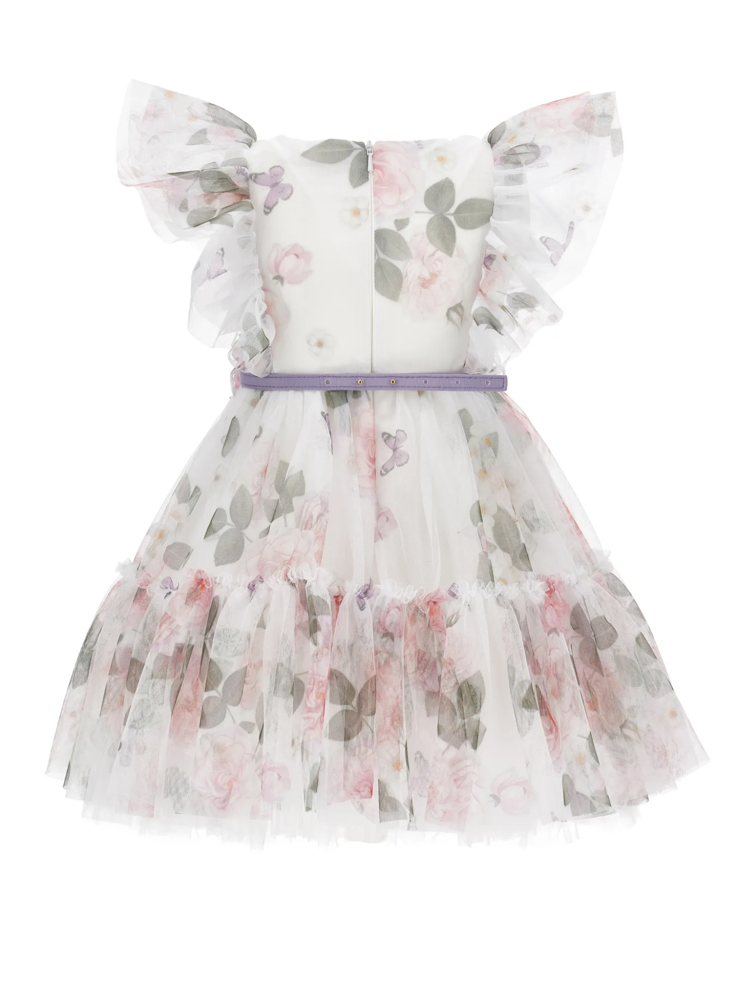 Abito tulle stampa rose