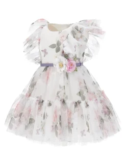 Abito tulle stampa rose