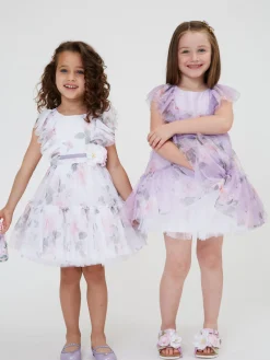 Abito tulle stampa rose