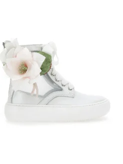 Anfibi pelle con magnolia