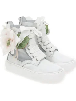 Anfibi pelle con magnolia