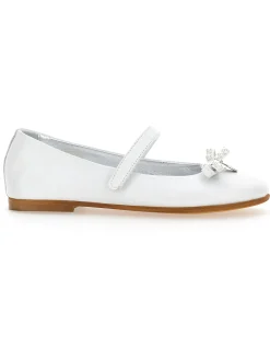 Ballerine in pelle perlata con fiocco