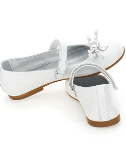 Ballerine in pelle perlata con fiocco