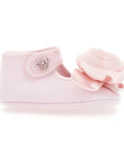 Ballerine jersey con rosa applicata