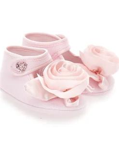 Ballerine jersey con rosa applicata