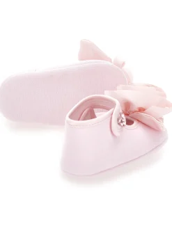 Ballerine jersey con rosa applicata