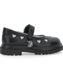 Ballerine pelle con cuori glitter