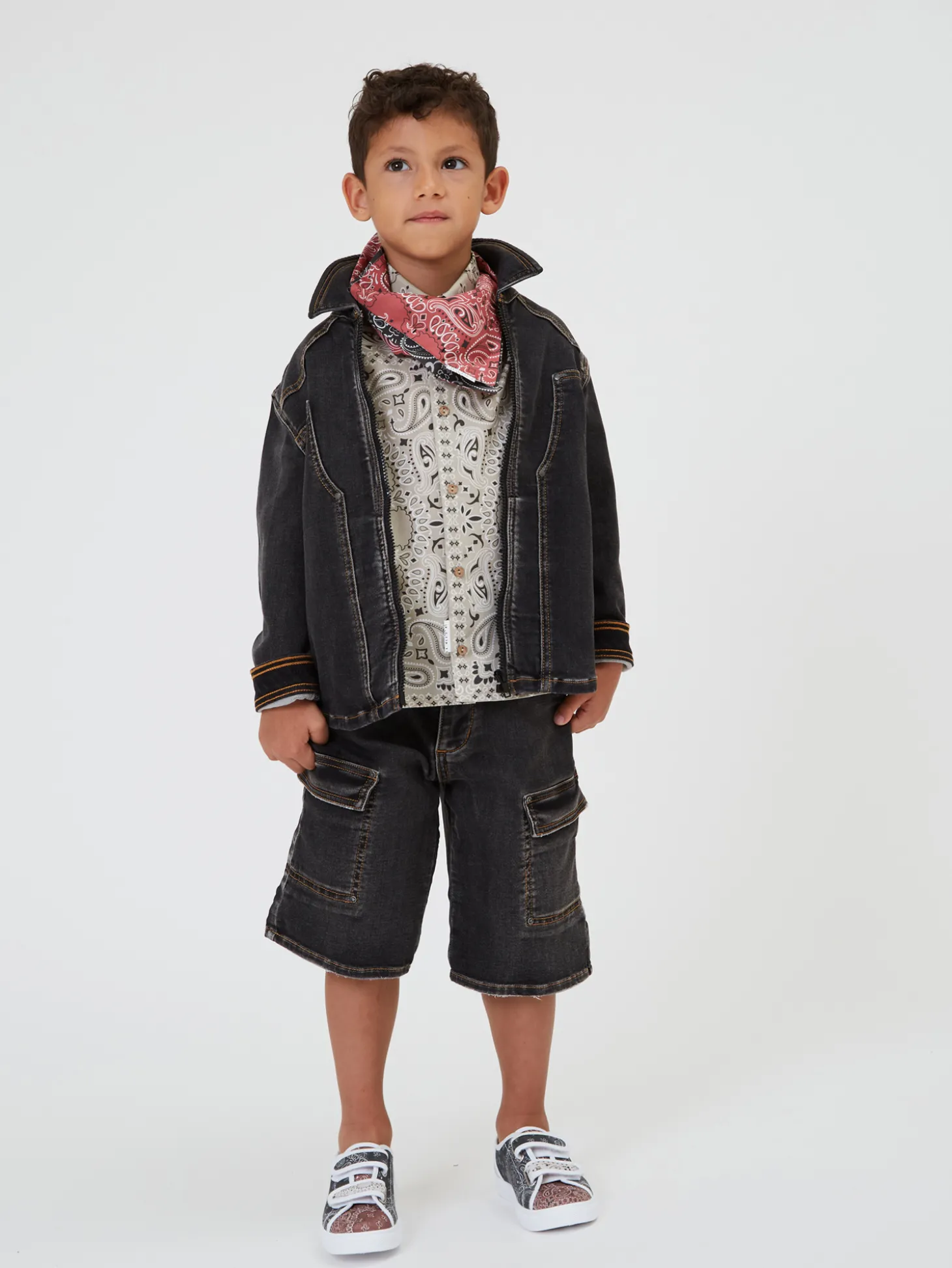 Bermuda cargo denim Mickey Mouse