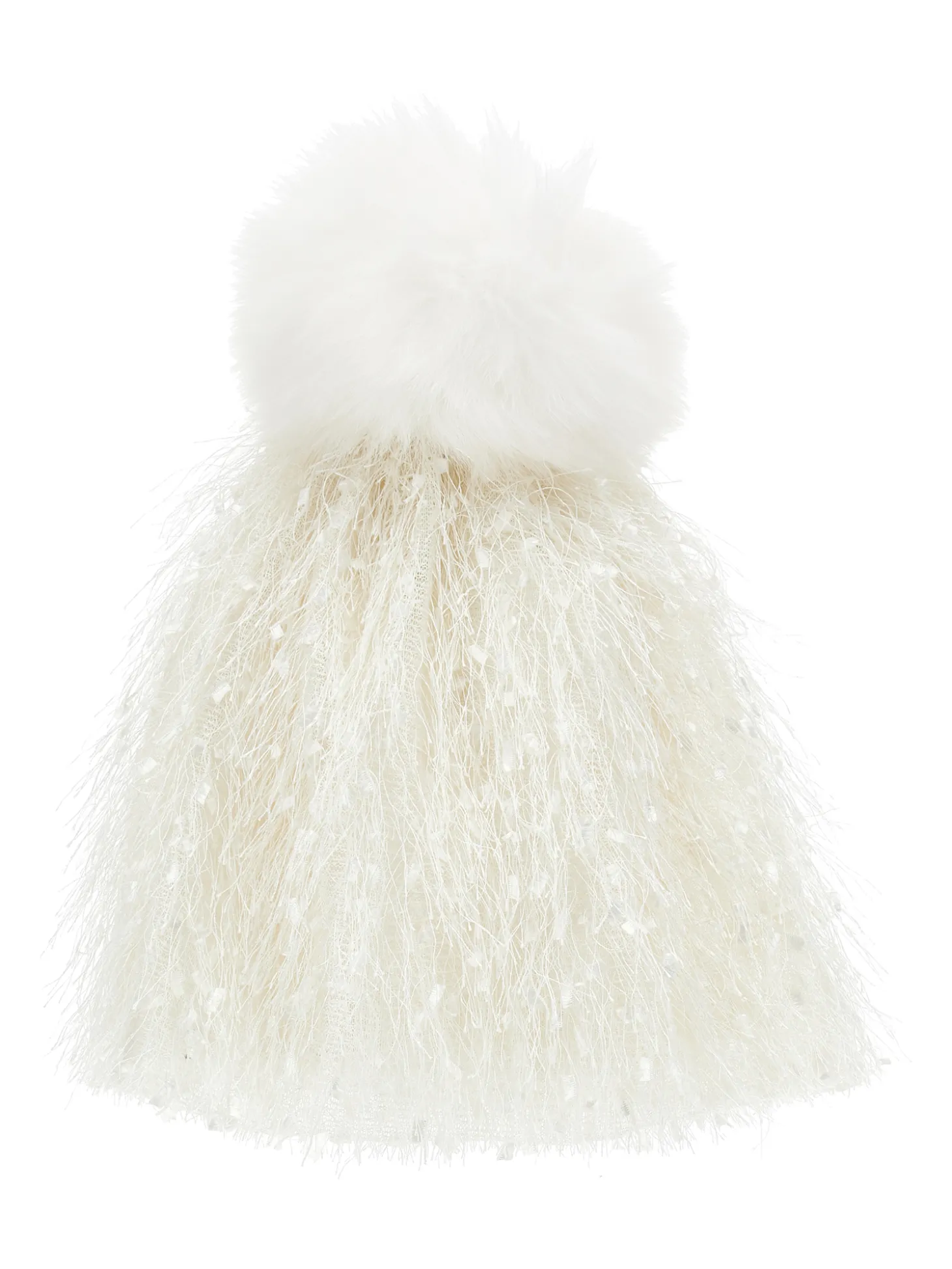 Berretto misto lana con frangette