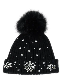 Berretto misto lana con strass