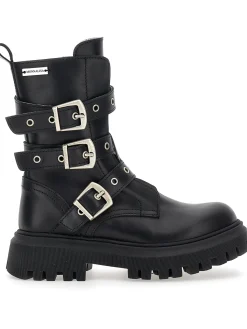 Biker pelle con fibbie