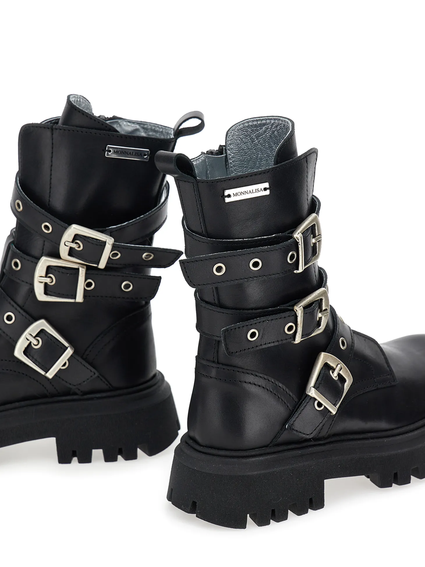 Biker pelle con fibbie