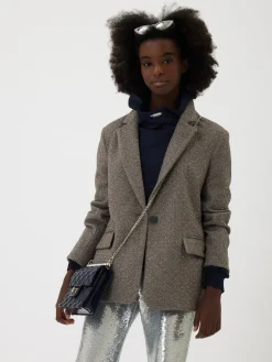 Blazer velour con strass