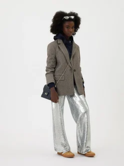 Blazer velour con strass