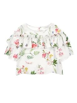 Blusa rasetto stampa botanica
