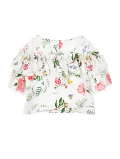 Blusa rasetto stampa botanica