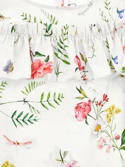 Blusa rasetto stampa botanica