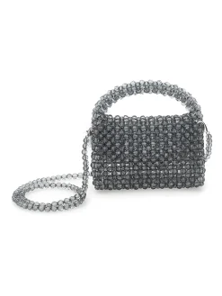Borsa crystal con piume
