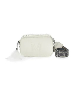 Borsa iconic logo e piume