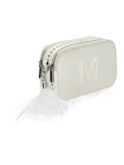 Borsa iconic logo e piume