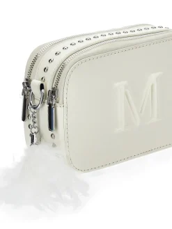 Borsa iconic logo e piume