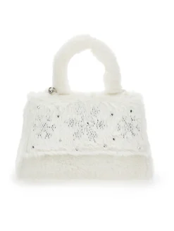 Borsa peluche con strass