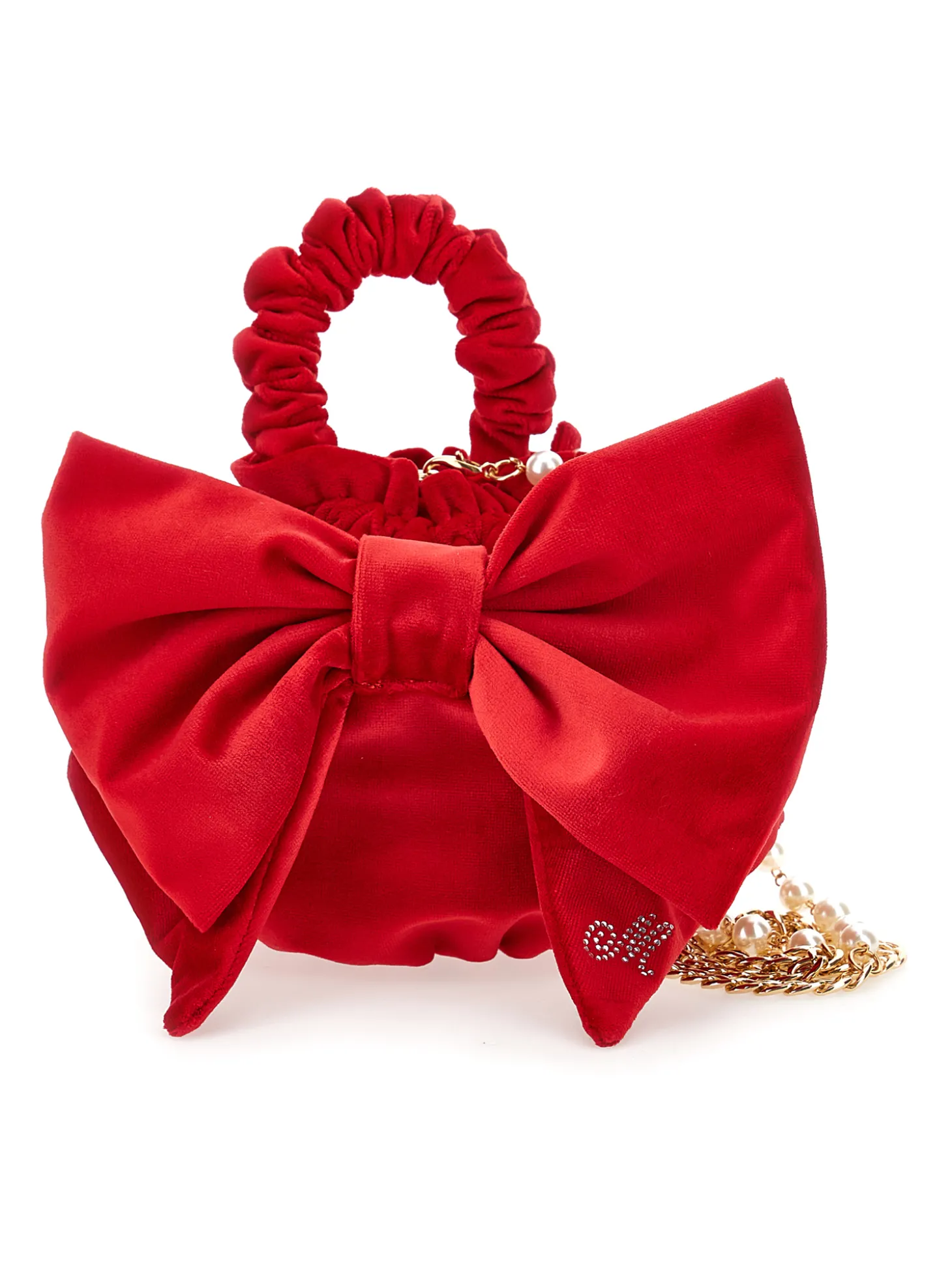 Borsa velluto maxifiocco